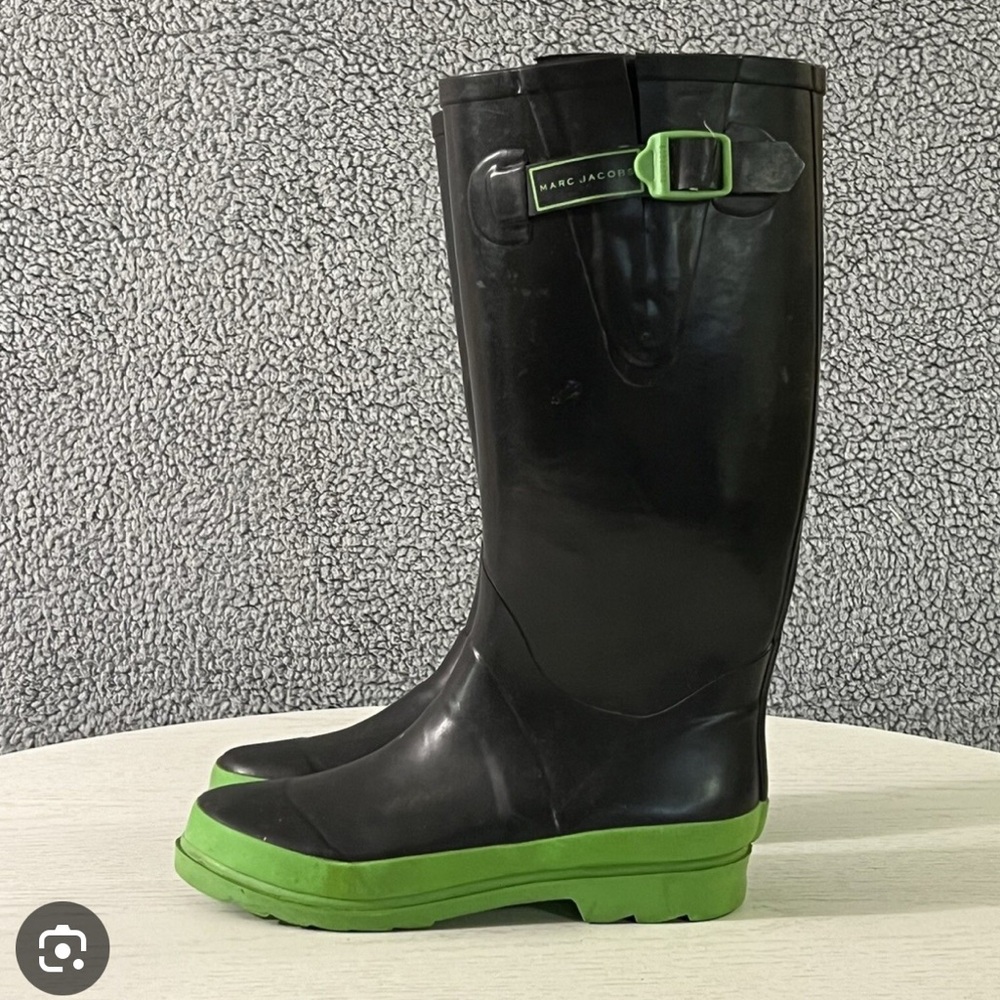 Marc Jacob’s Black and Green Women's Rain Boots